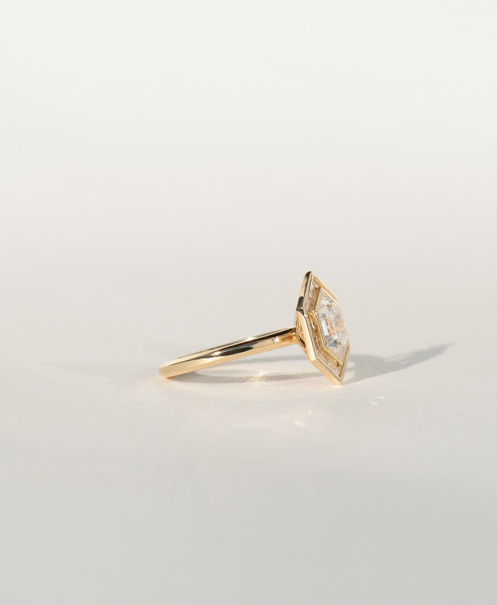 Hexagon Diamond JewelryHidden Halo HexagonLab Diamond HexagonMoissanite Halo RingUnique Diamond ShapeHexagon Solitaire HaloRadiant Hexagon CutGold Hexagon RingPlatinum Halo DiamondStatement Engagement Ring