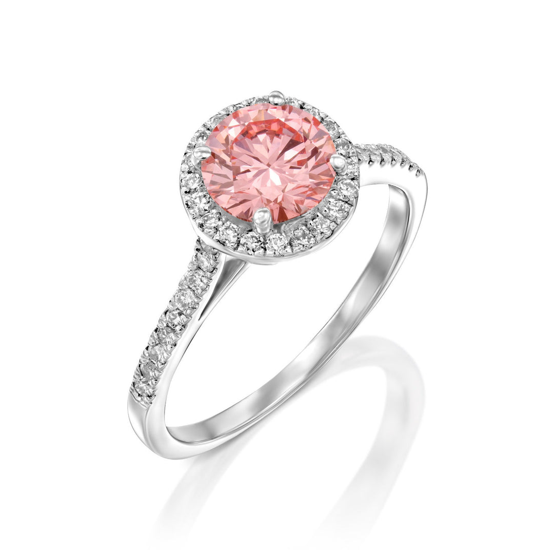 Round Cut Moissanite
Halo Engagement Ring
1.0CT Pink Moissanite
2.0CT Pink Moissanite
Pink Diamond Alternative
Round Moissanite Halo
Lab Grown Diamond Accents