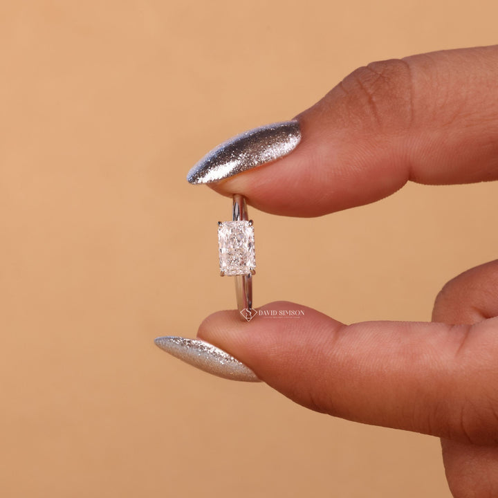 Lab Grown Diamond Alternative, Unique Engagement Ring, Modern Engagement Ring, 