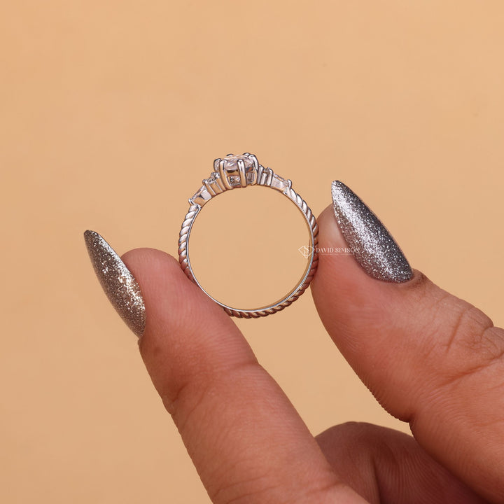 2 Carat Moissanite, Lab Grown Diamond, Twisted Vine Ring, Infinity Band, Cluster Diamond Ring,