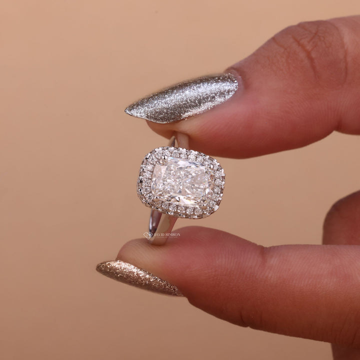 Lab Grown Moissanite
Lab Grown Moissanite
3 Carat Moissanite Ring
Cushion Cut Solitaire Halo
Cushion Cut Solitaire Halo
