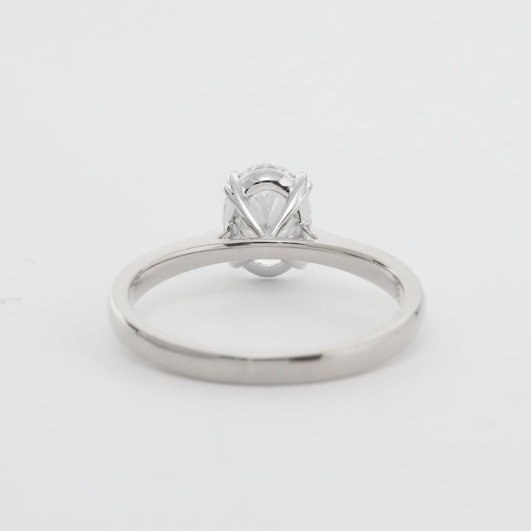 1ct vs 2ct Oval Moissanite on HandAffordable Cathedral Engagement RingElegant Oval Moissanite Wedding Ring