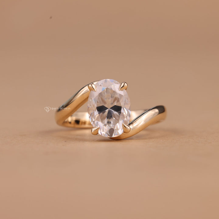 14K Gold Bypass Ring
18K Gold Oval Ring
Platinum Bypass Solitaire
D Color Oval Moissanite
VVS1 Moissanite Bypass