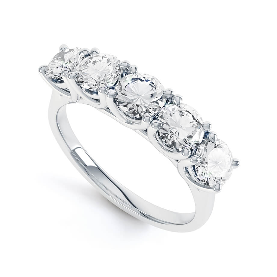 round-moissanite-5-stones-wedding-band