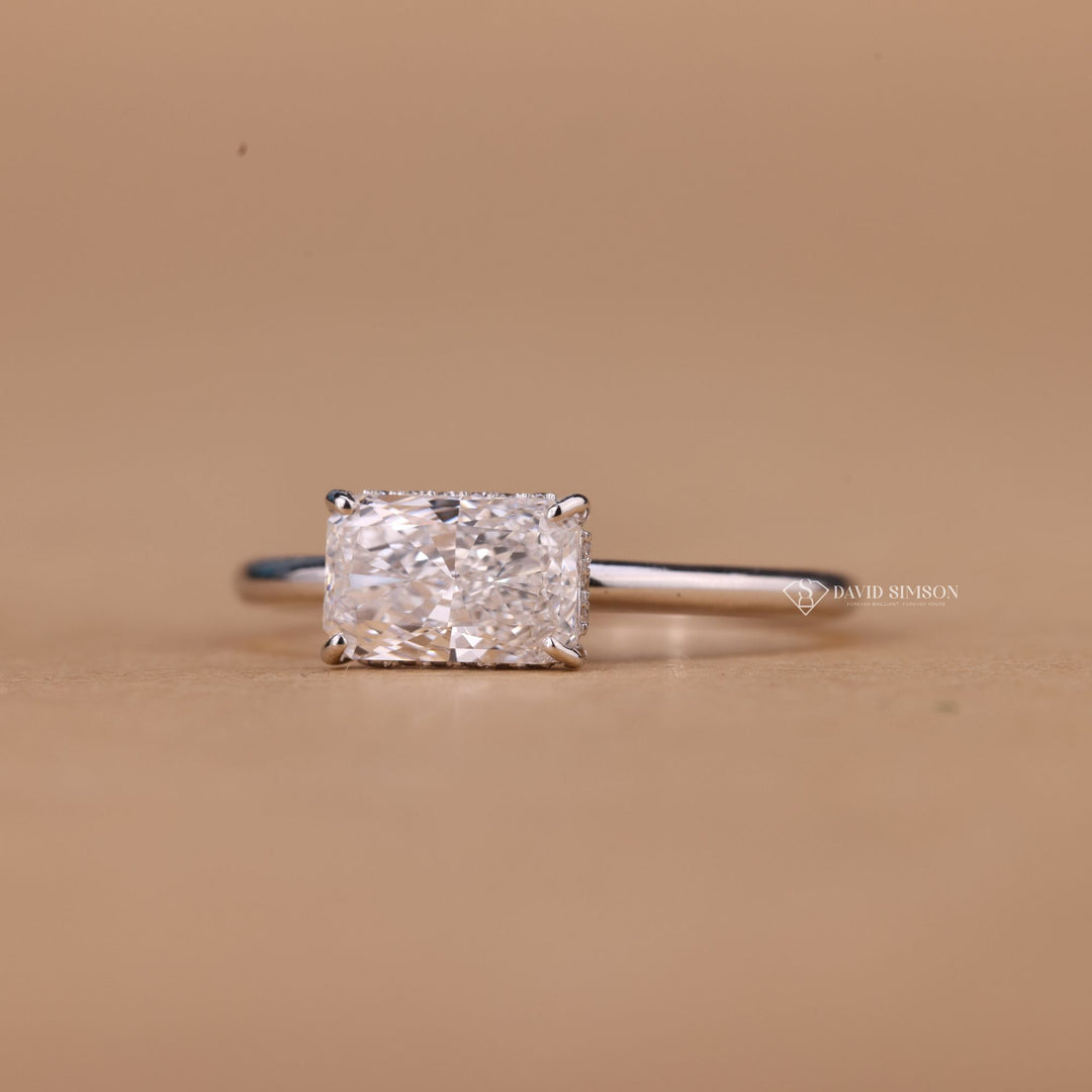 Luxury Moissanite, 14k Gold Radiant Ring, 18k Gold Radiant Ring, White Gold Moissanite, Yellow Gold Radiant, Rose