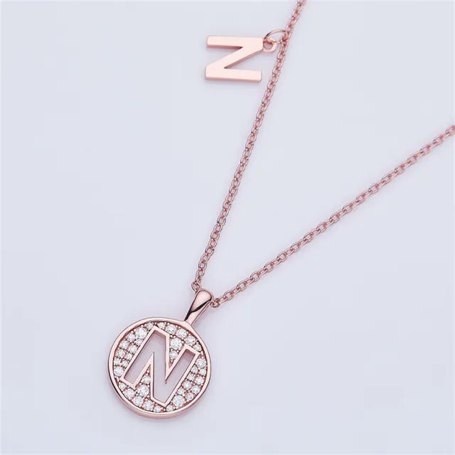 " N " Letter Moissanite Diamond Necklace for Women