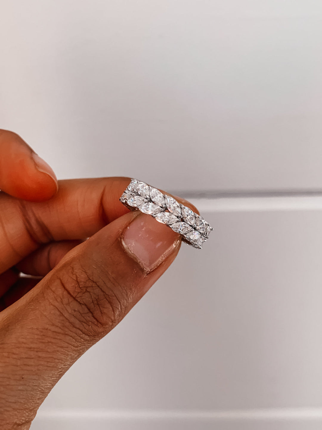 marquise-shaped-moissanite-wedding-band