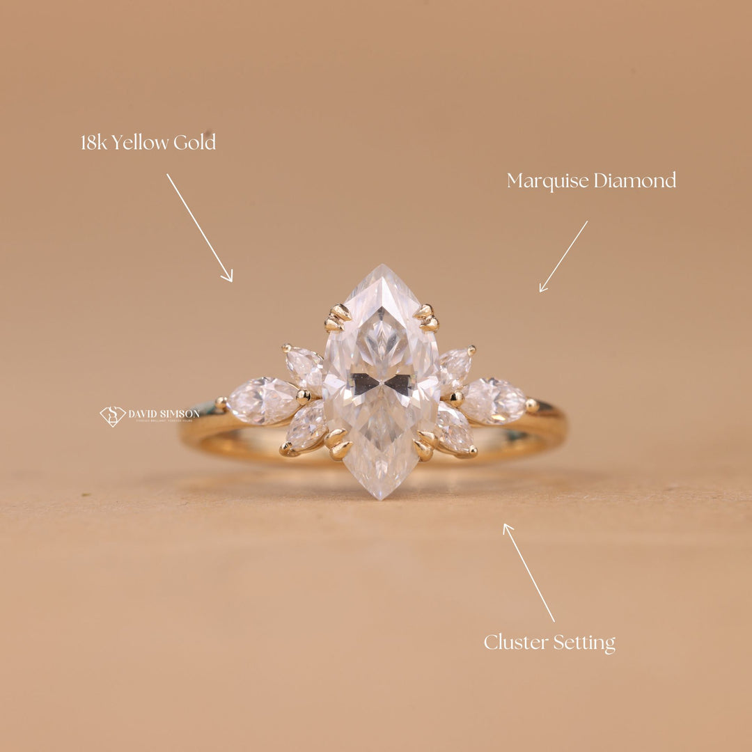 Sustainable Cluster Ring
Ethical Moissanite Ring
Conflict Free Marquise
Handcrafted Cluster Ring
Modern Marquise Cluster
Marquise Anniversary Ring
