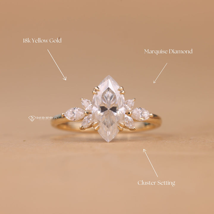 Sustainable Cluster Ring
Ethical Moissanite Ring
Conflict Free Marquise
Handcrafted Cluster Ring
Modern Marquise Cluster
Marquise Anniversary Ring
