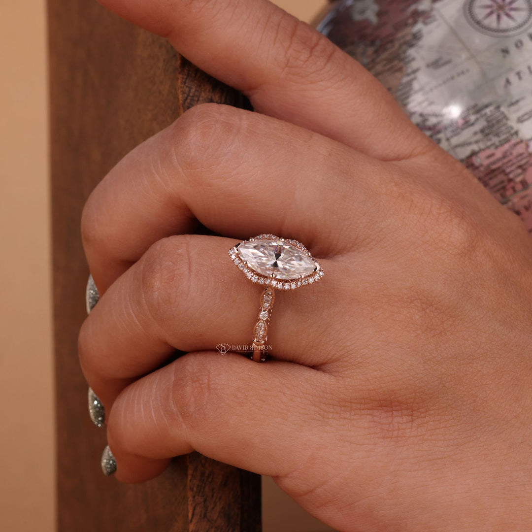 Antique Moissanite Ring
Art Deco Moissanite Ring
Milgrain Diamond Ring
