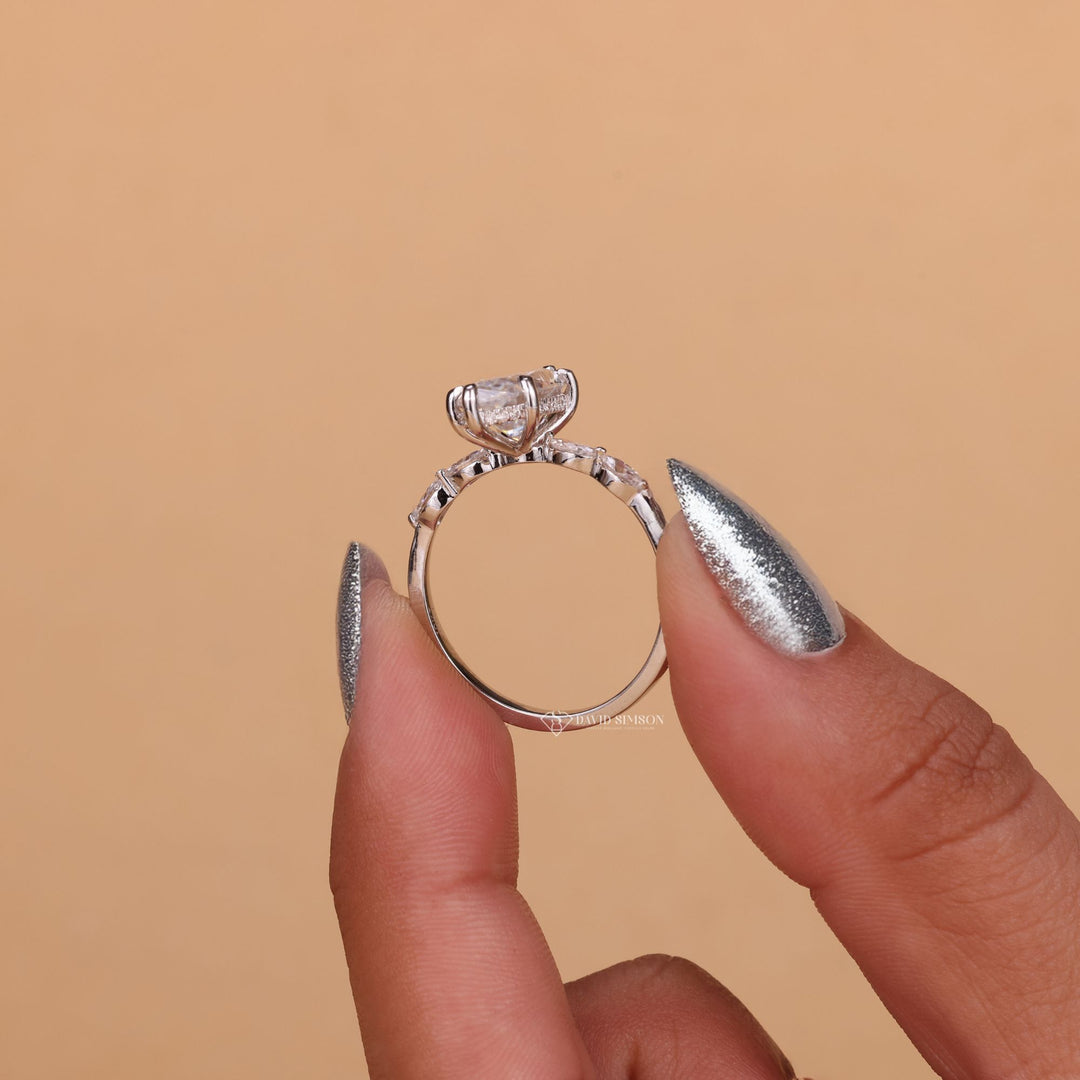  Marquise Engagement
3.0CT Marquise Solitaire
Marquise Pave Band
Hidden Halo Diamond Look
