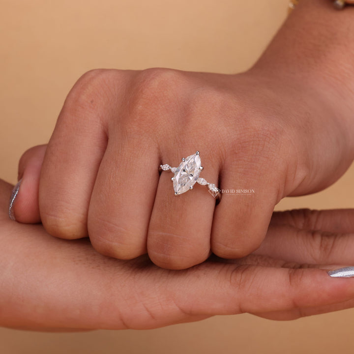 Marquise Solitaire
Marquise Pave Band
Hidden Halo Diamond Look
2 Carat Marquise Ring
3 Carat Marquise Ring
Marquise Moissanite Halo
