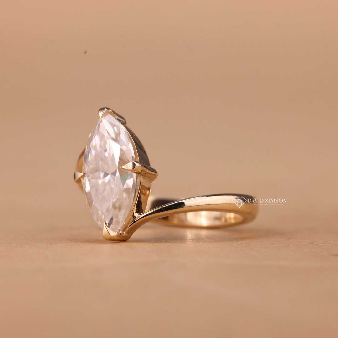 Lab Grown Marquise Ring
VVS1 Marquise Moissanite
Bypass Style Moissanite
