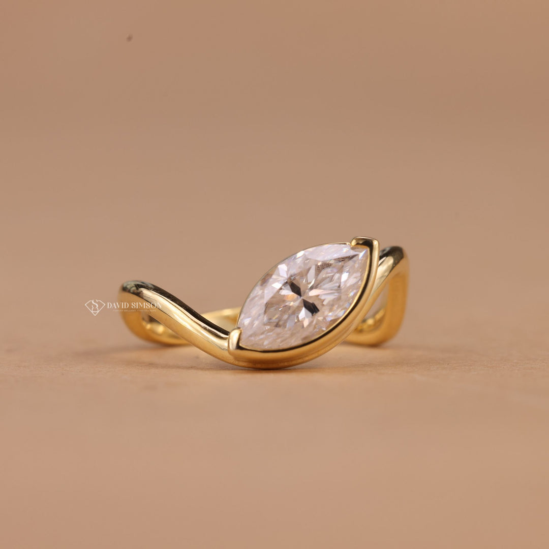Ethical Engagement Ring
Handcrafted Wave Ring
Sparkling Marquise Wave
East West Bridal Ring
