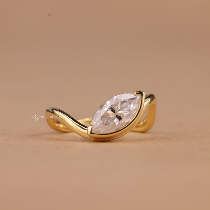 Ethical Engagement Ring
Handcrafted Wave Ring
Sparkling Marquise Wave
East West Bridal Ring
