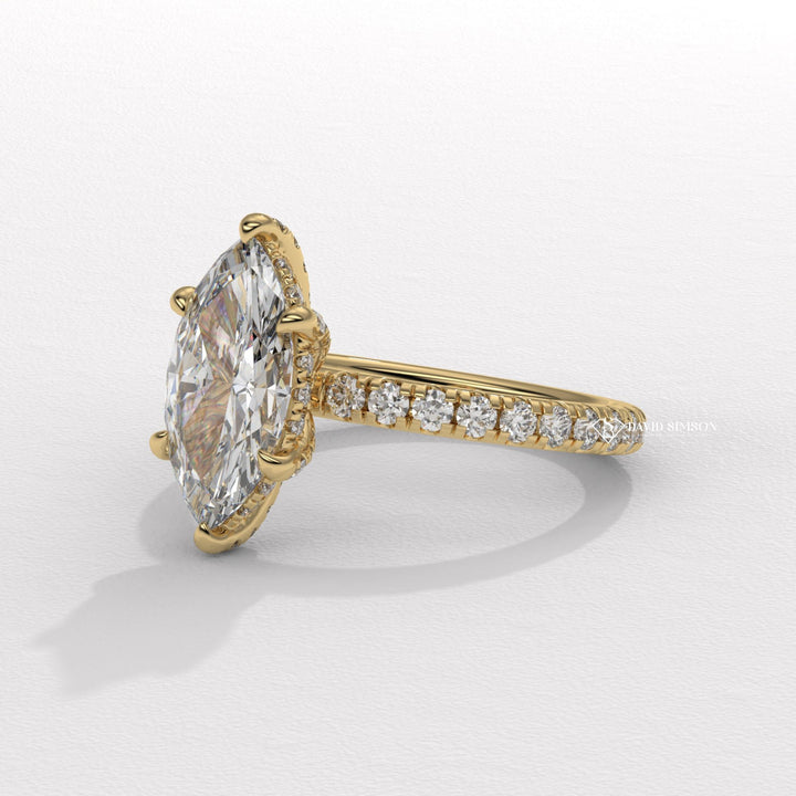 Marquise cathedral engagement ring, Marquise bezel engagement ring, Marquise tension set engagement ring, Marquise split shank engagement ring, 