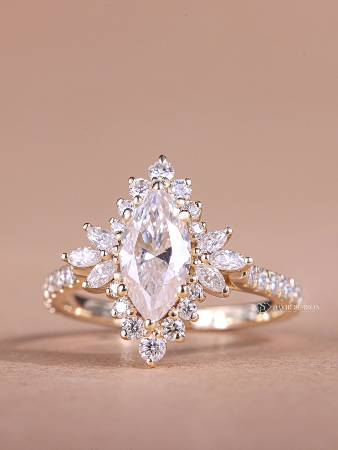 Marquise custom diamond engagement ring