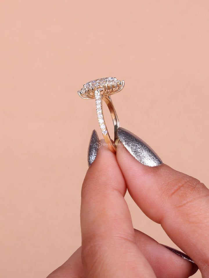 Marquise three-stone engagement ring, Marquise side stone engagement ring, Marquise cathedral engagement ring, Marquise bezel engagement ring,