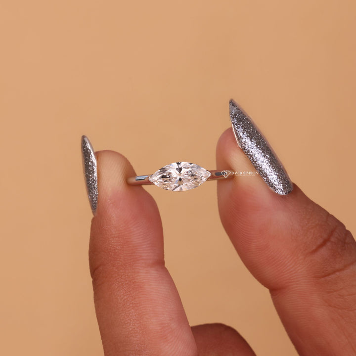 East west marquise ring
Marquise moissanite ring
Horizontal marquise ring