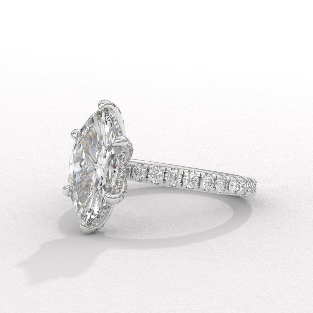 Marquise split shank engagement ring, Marquise channel set engagement ring, Marquise swirl engagement ring, Marquise unique engagement ring, Marquise traditional engagement ring,