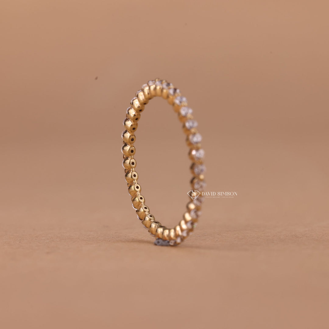 Round Cut Moissanite Diamond Floating Bubble Eternity Wedding Band