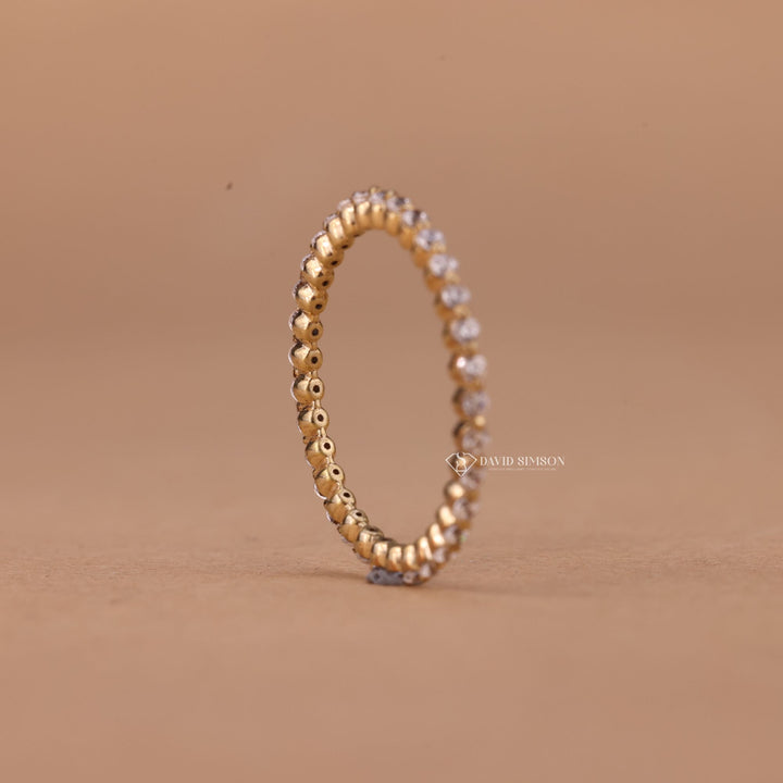 Round Cut Moissanite Diamond Floating Bubble Eternity Wedding Band