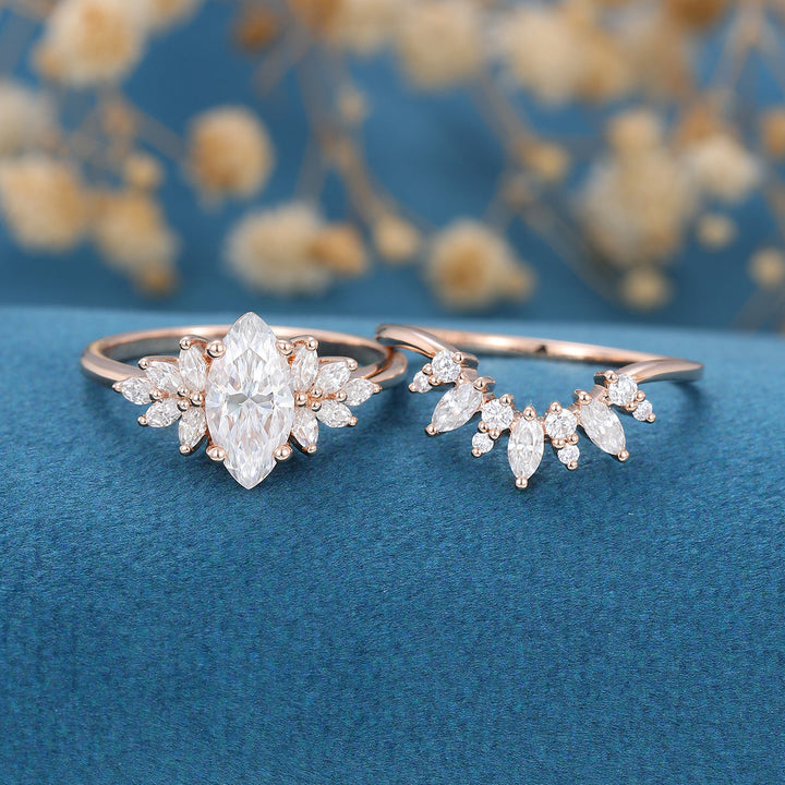 marquise-shaped-moissanite-cluster-bridal-set-4