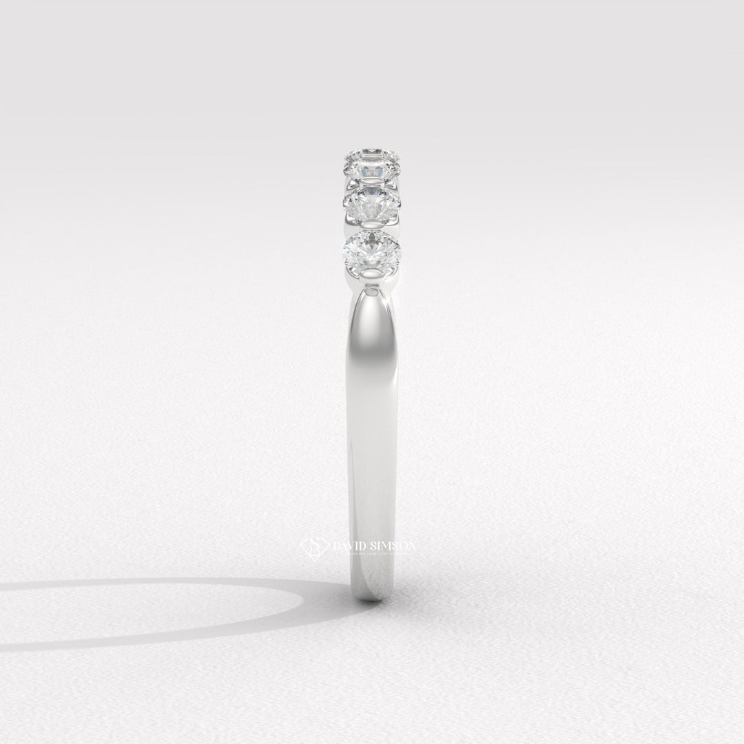 Unique Wedding Band
Minimalist Bubble Ring
Low Profile Ring
Round Cut Half Eternity
Bridal Bubble Band