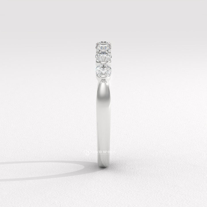 Unique Wedding Band
Minimalist Bubble Ring
Low Profile Ring
Round Cut Half Eternity
Bridal Bubble Band