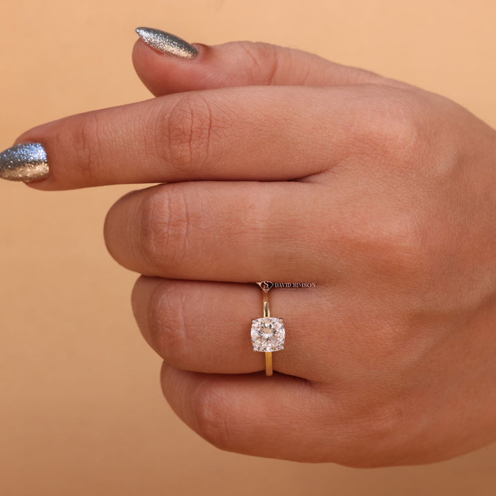 Platinum Cushion Engagement Ring
Four Prong Cushion Set Ring
Minimalist Moissanite Solitaire
Sterling Silver Cushion Cut Ring
Thin Band Cushion Solitaire
