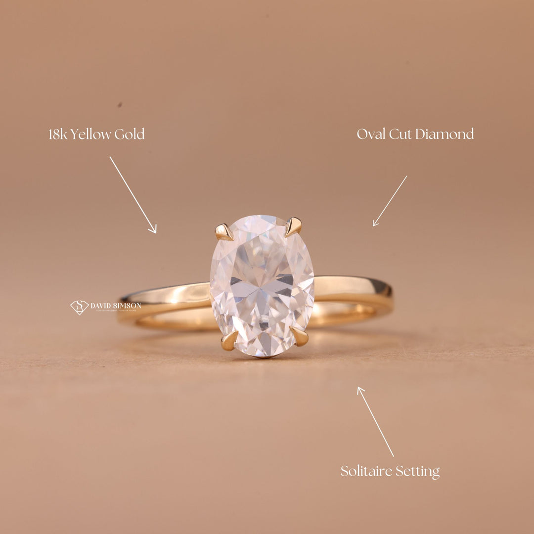 Classic Solitaire Setting
Affordable Engagement Ring
Sustainable Solitaire Ring
Conflict Free Oval Ring
Ethical Moissanite Ring
