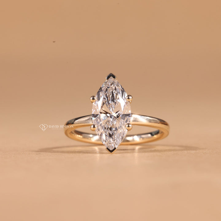 Modern Bridal Ring, Custom Moissanite Ring, High Clarity Moissanite, Pointed Cut Ring, Wedding Jewelry, 