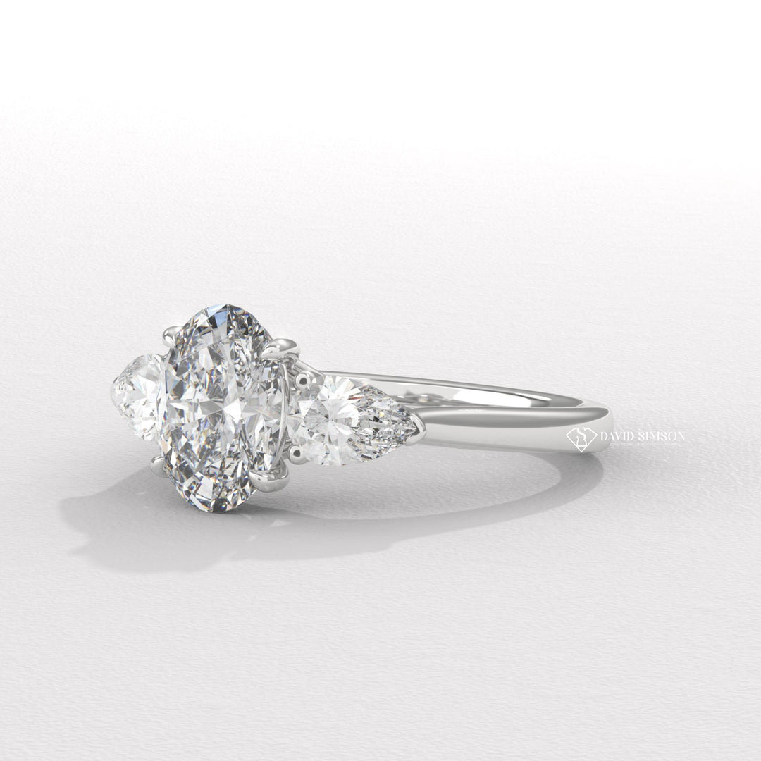 Colorless Moissanite
Lab Created Diamonds
Conflict Free Gems
Modern Engagement Ring
Classic Oval Ring