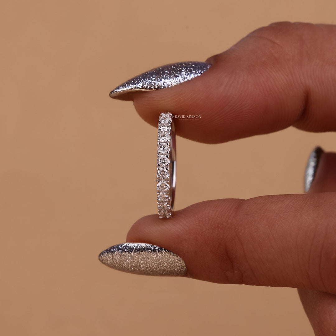 Full Eternity Ring
Dainty Wedding Band
Moissanite Anniversary Band
Bridal Stacking Ring
