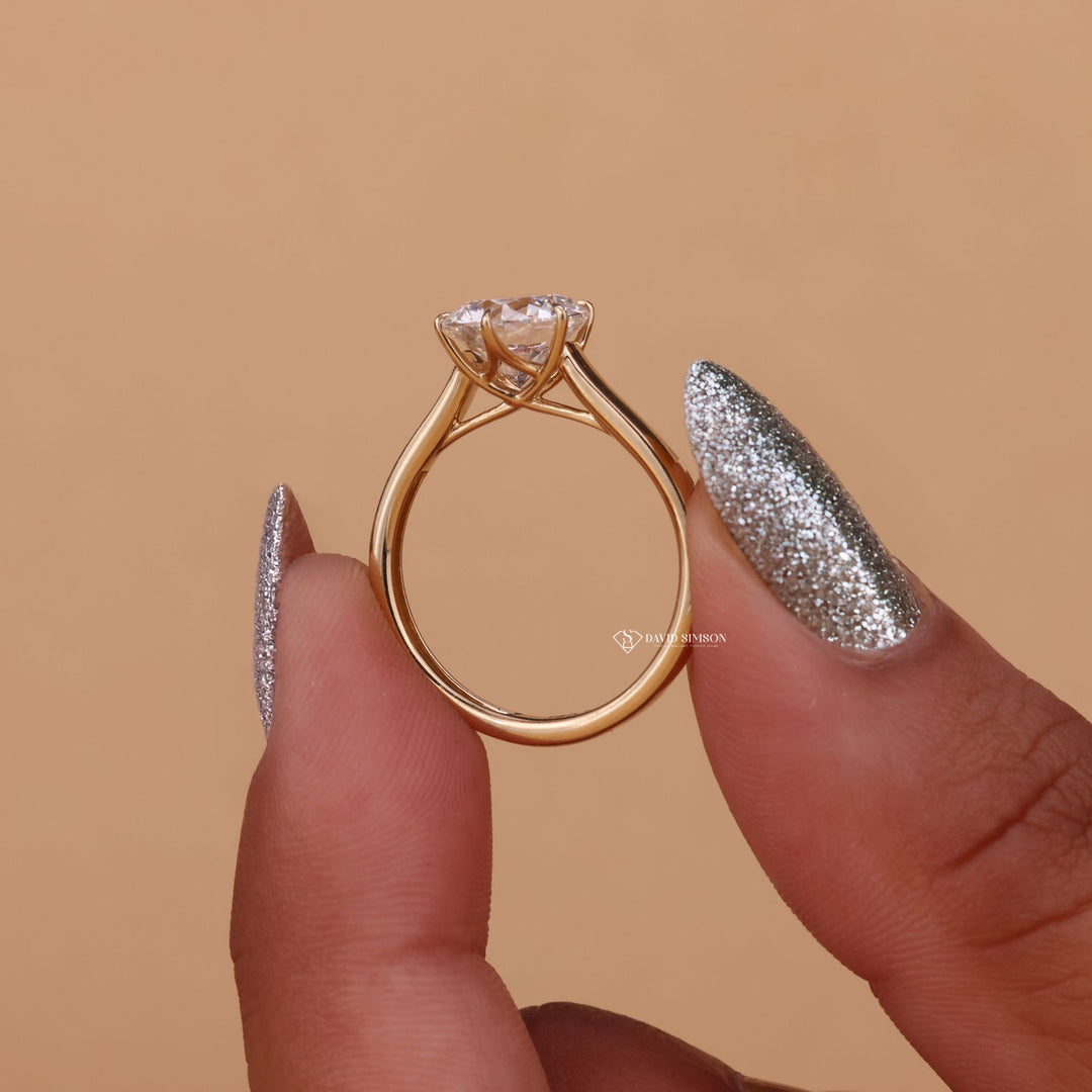 Round Diamond Alternative
Cathedral Setting Ring
14K Gold Cathedral Ring
Ethical Engagement Ring