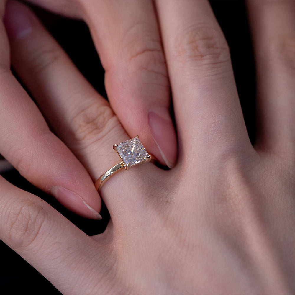 3ct Princess Engagement Ring Goals22. Minimalist Square Moissanite Solitaire23. Sparkly Princess Cut Moissanite24. Yellow Gold Princess Solitaire Aesthetic