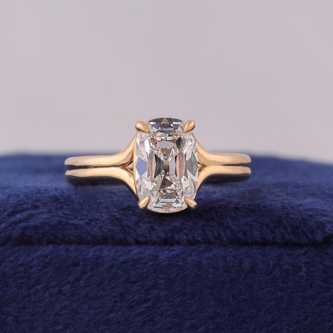 Old Mine Cut Moissanite
Cushion Cut Moissanite
Split Shank Ring
