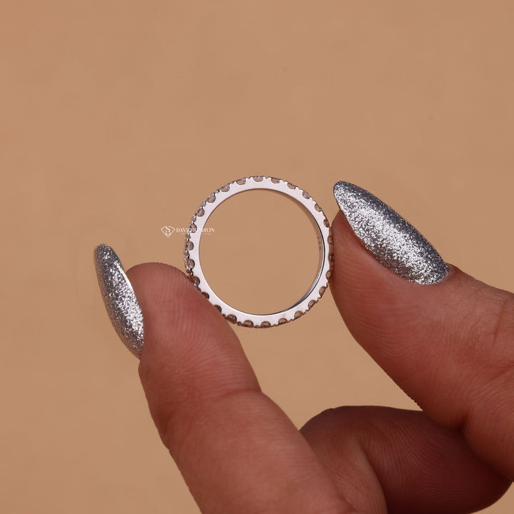 Round Moissanite Eternity
Moissanite Stacking Ring
Full Eternity Ring
Dainty Wedding Band
