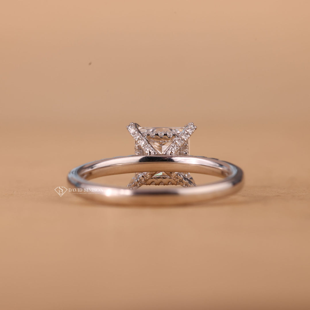 2ct moissanite ring
3ct engagement ring
Pave engagement ring
Princess cut pave
Moissanite diamond ring