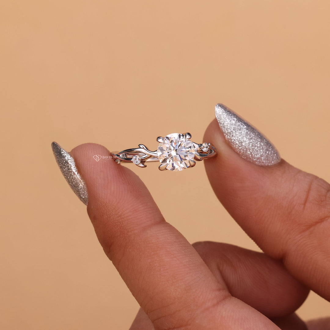 Nature Inspired Ring
Round Cut Moissanite
Leaf Design Ring
1 Carat Moissanite
