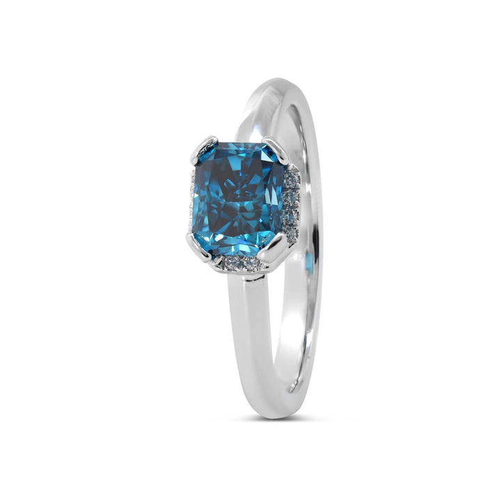 Alternative Engagement Ring
Blue Radiant Cut Jewelry
Large Blue Diamond
Rare Color Diamond Ring
Modern Radiant Setting
Lab Created Blue Diamond
Blue Gemstone Engagement
Statement Blue Ring
Nautical Inspired Ring
