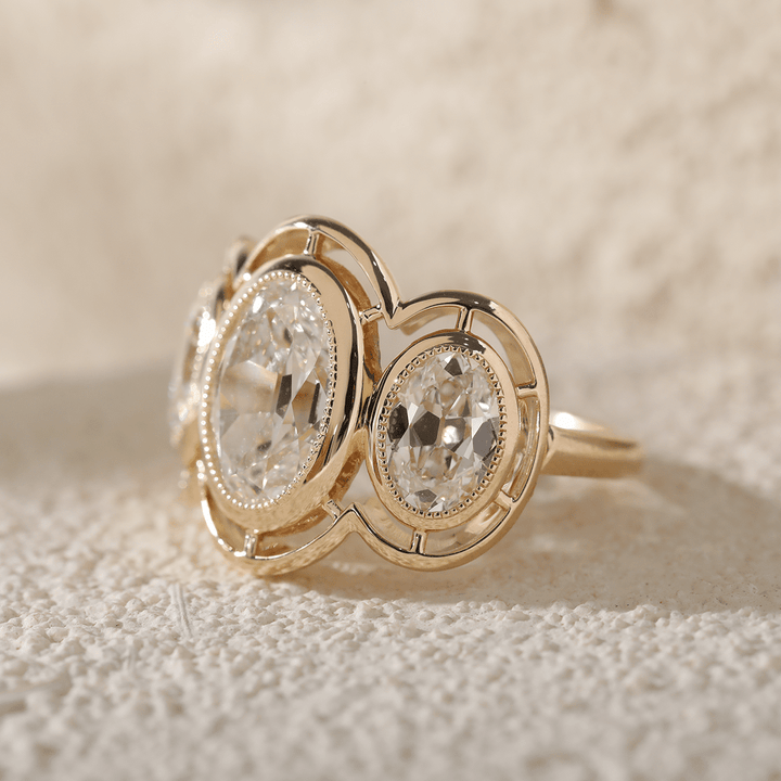 Large Old Mine Oval
Gold Three Stone Ring
Platinum Oval Diamond
Victorian Inspired Ring
Unique Bridal Jewelry
Elongated Old Mine Oval
Bespoke Diamond Ring
Lab Grown Old Mine
Alternative Engagement Ring
Three Stone Solitaire
