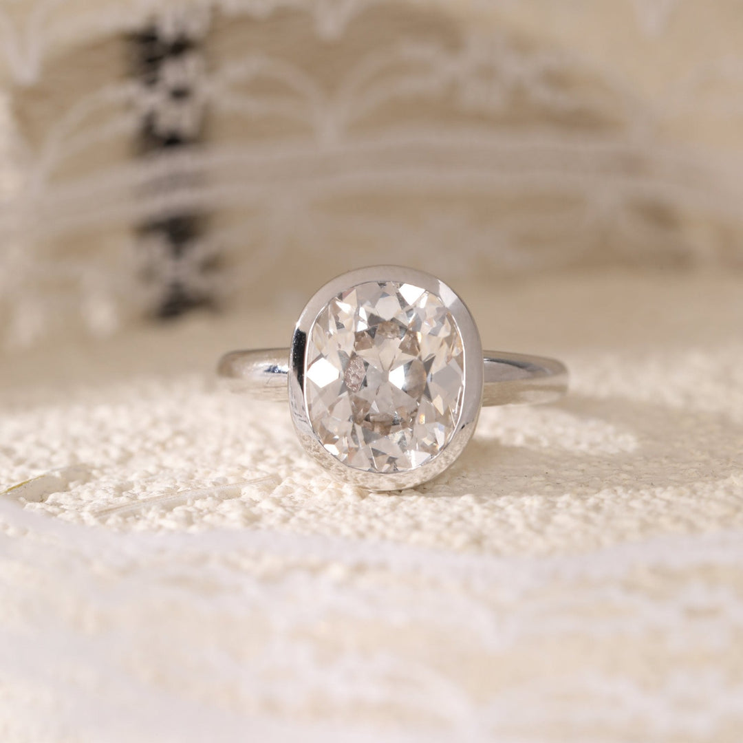 Elongated Cushion Ring
Bezel Set Engagement Ring
3 Carat Moissanite
4 Carat Moissanite
Antique Style Ring
