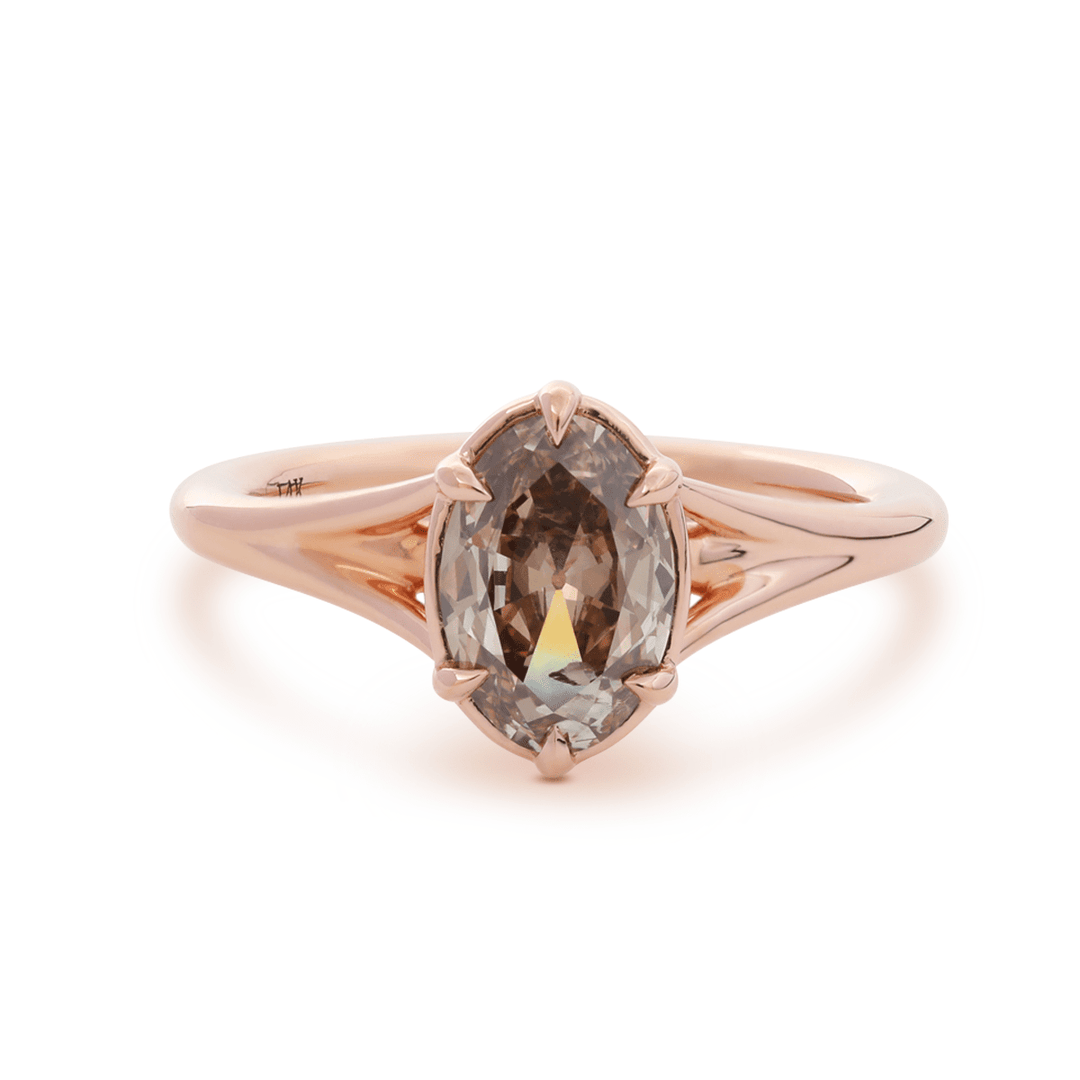 Sustainable Diamond RingMinimalist Engagement RingChocolate Diamond SolitaireLab Grown Brown Diamond