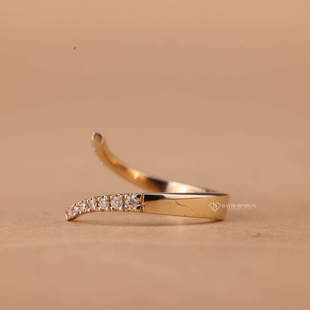 Rose Gold Eternity Band
Unique Wedding Band
Round Moissanite Eternity
Gap Ring for Engagement

