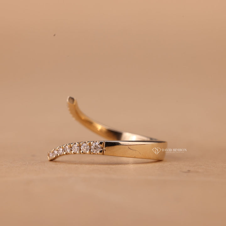 Rose Gold Eternity Band
Unique Wedding Band
Round Moissanite Eternity
Gap Ring for Engagement
