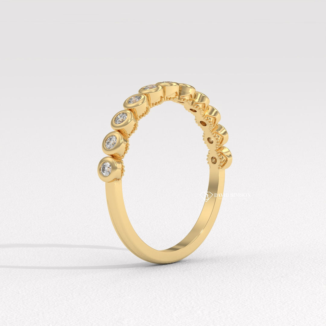 Alternating Bezel Band
Open Space Ring
Contemporary Jewelry
Bridal Bubble Band