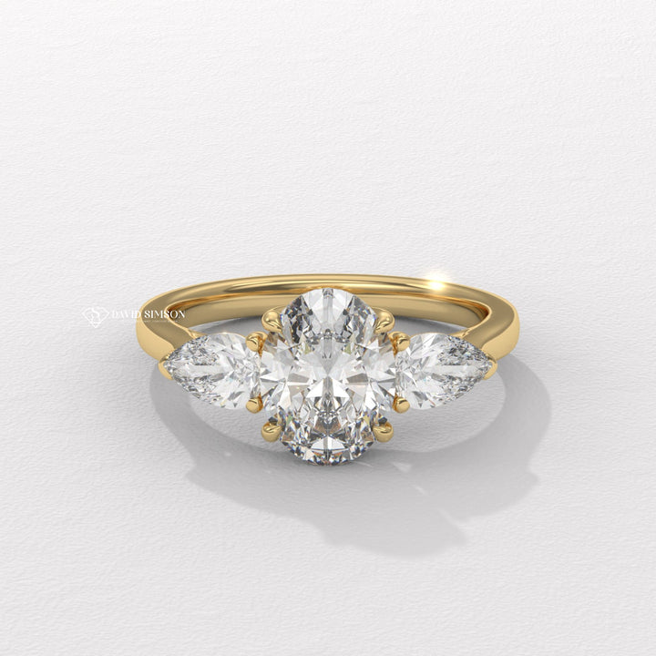 Oval Cut Engagement Ring
Three Stone Oval Ring
Oval Moissanite Ring
3 Stone Engagement Ring