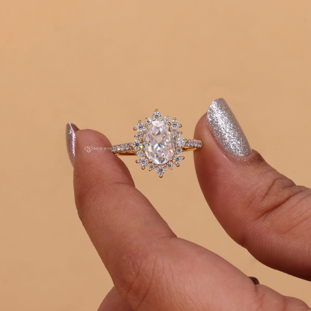 Oval Cut Moissanite
Floral Halo Ring
1.50 Carat Moissanite
2.50 Carat Moissanite
Nature Inspired Ring
