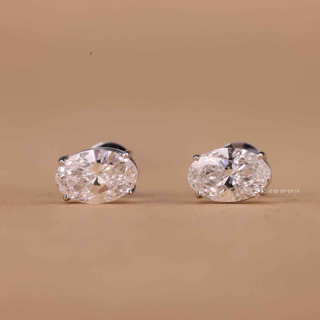 Oval Cut Moissanite, Moissanite Stud Earrings, Oval Diamond Studs, Moissanite Earrings for Women, Oval Cut Jewelry, 